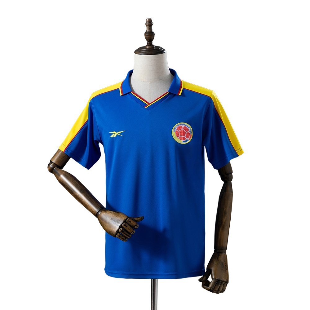 1998 Colombia national football team Away Retro Soccer Jersey Shirt