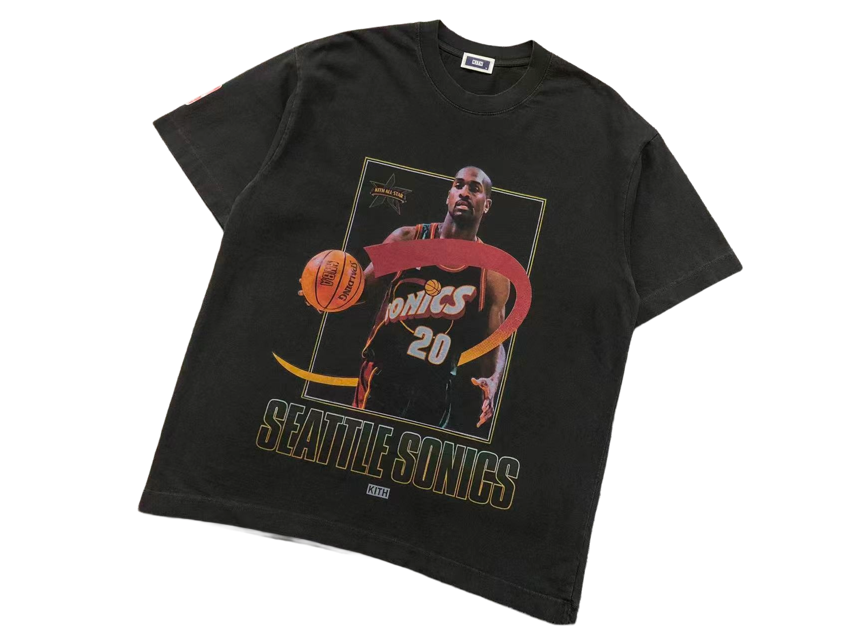Kith x NBA All-Star Seattle SuperSonics Gary Payton Vintage Tee - Black