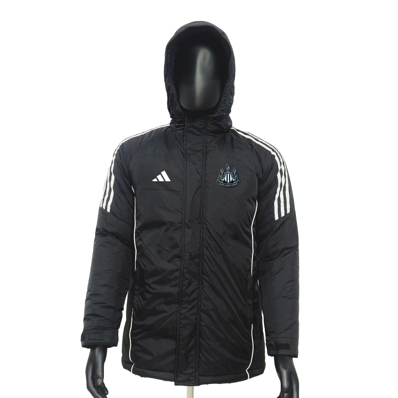 Newcastle United F.C. Tiro Winter Parka Jacket Puffer Stadium Bench Coat Black