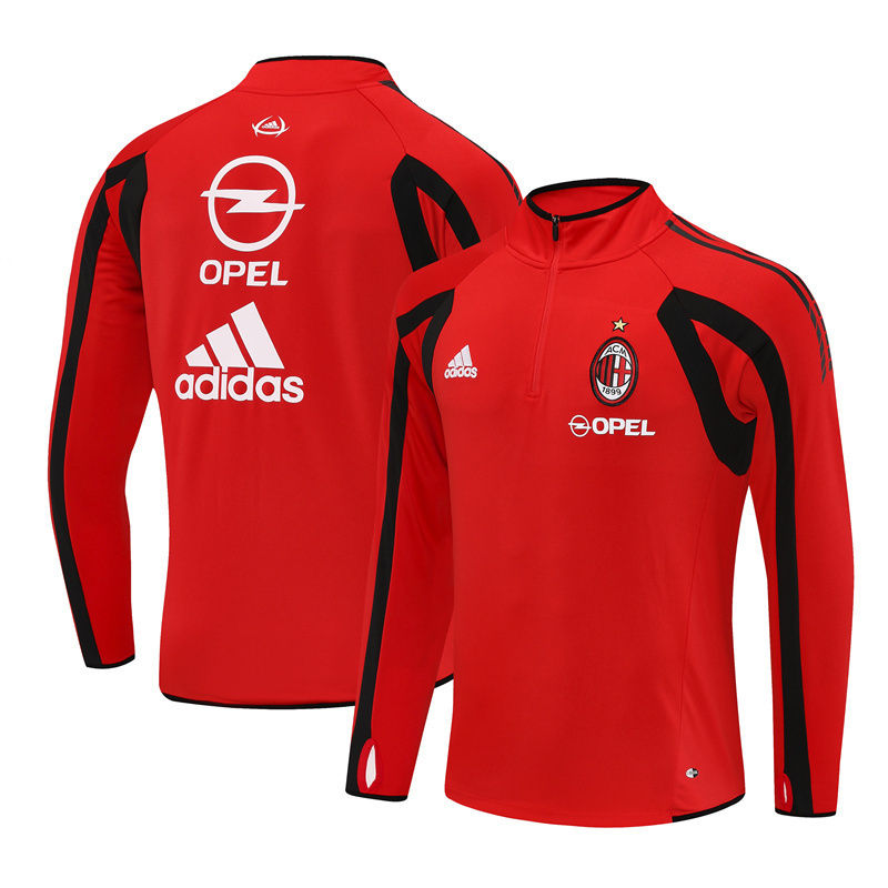 Retro AC Milan 2005/2006 Opel Quarter-Zip Football Training Shirt