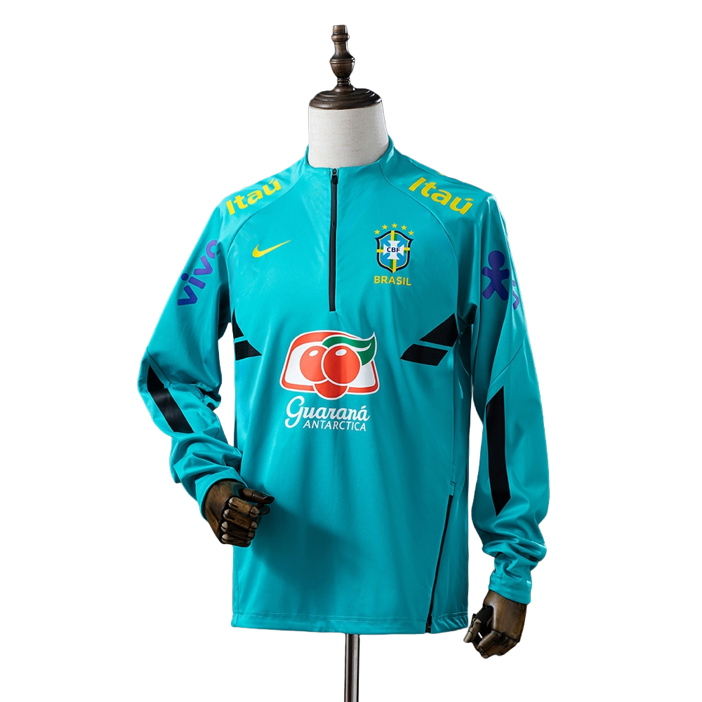 Brazil National Team Football 1/4 Zip Training Drill Top BNWT