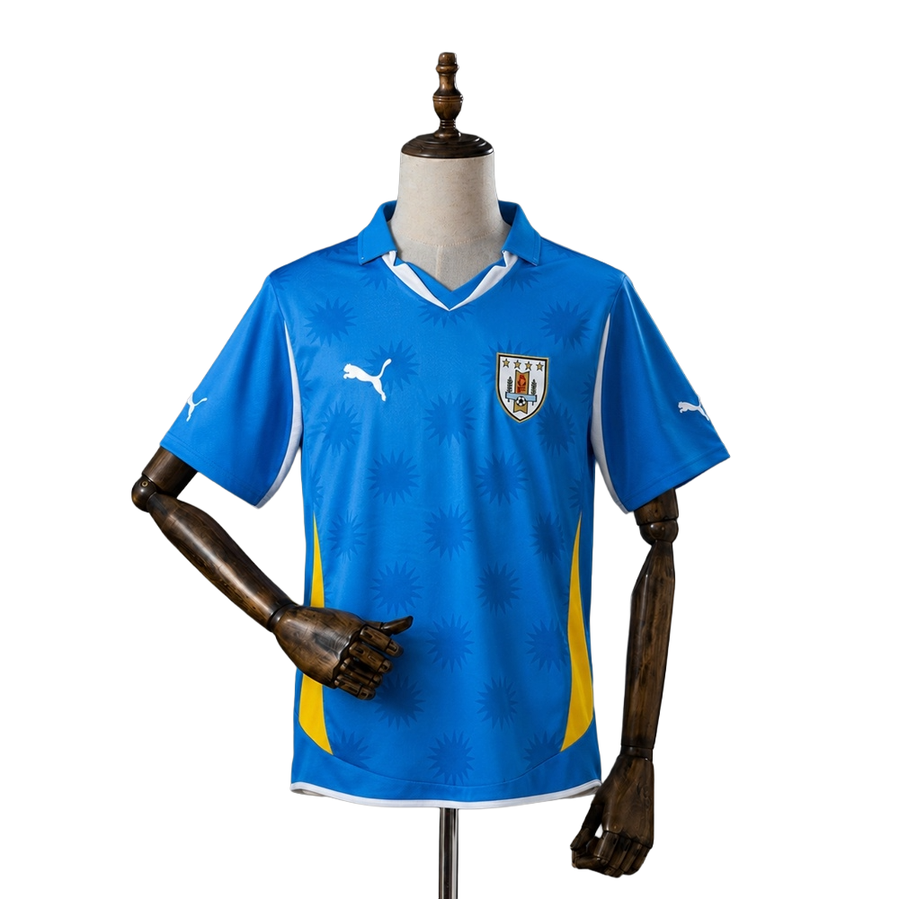 Retro Uruguay 2010 home soccer jersey