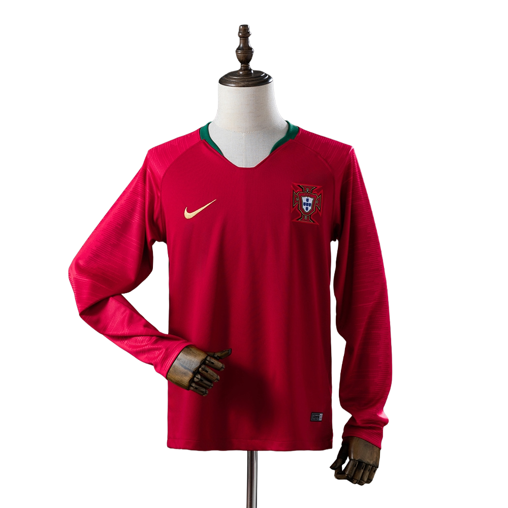 Portugal 2018 World Cup Home Long-Sleeve Football ShirtSoccer Jersey