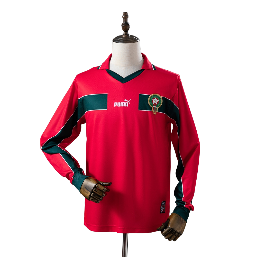 1998 Morocco Long-Sleeve Home Football Shirt Soccer Jersey