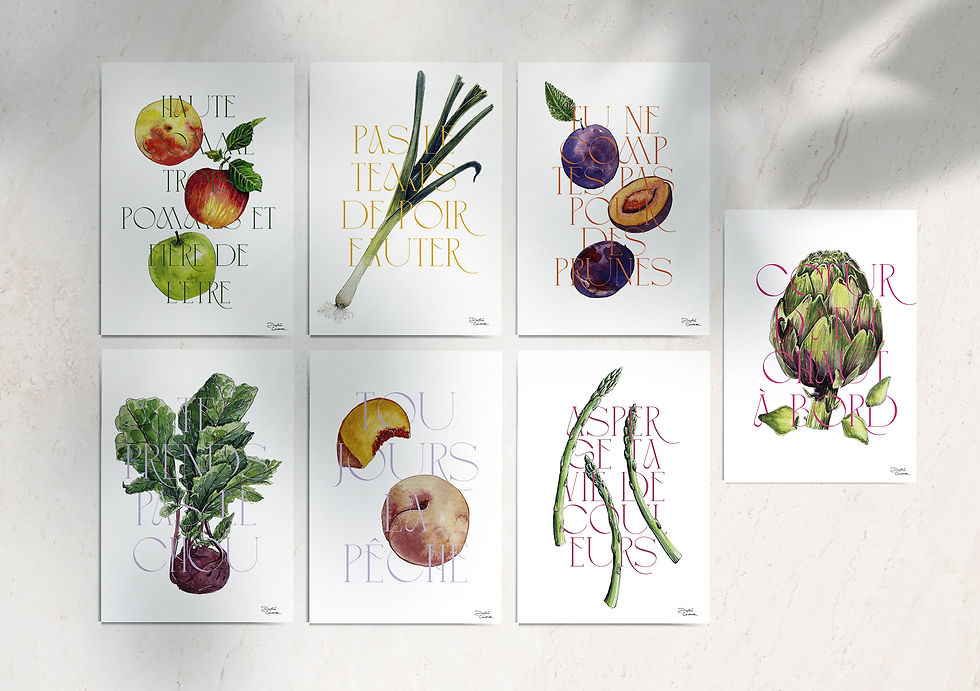 Miniature : Asperges ta vie de couleurs - Illustration à l'aquarelle - Affiche positive