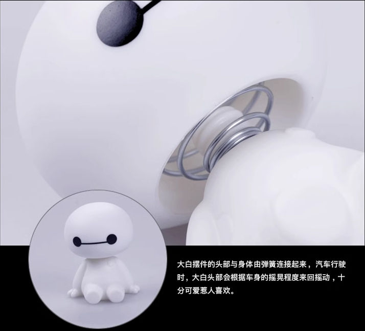 Thumbnail: Car Ornaments Bobblehead Baymax Doll Toy  Auto Interior Dashboard Decoration