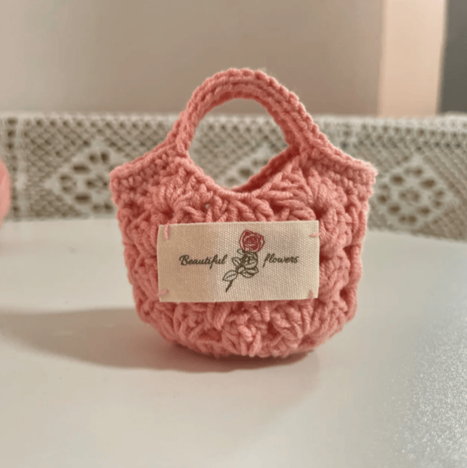 Thumbnail: Handmade Crochet AirPods Case Keychain - Cute Mini Bag Design