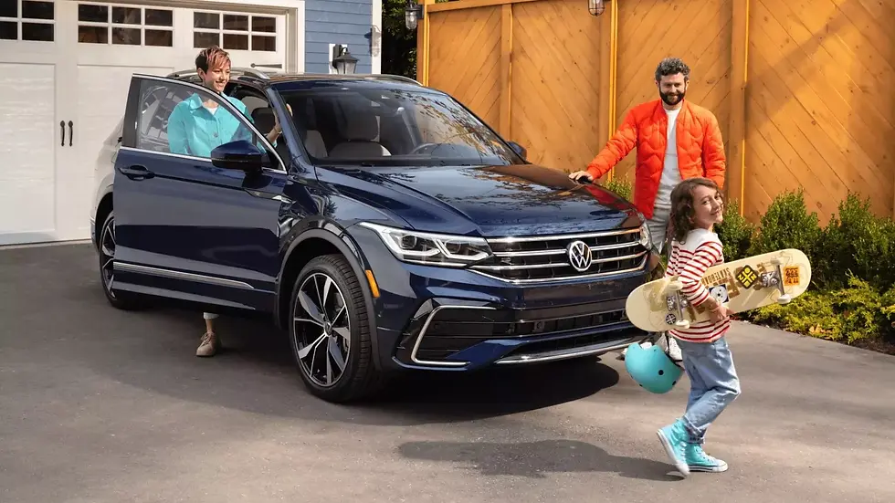 Family with Used Volkswagen