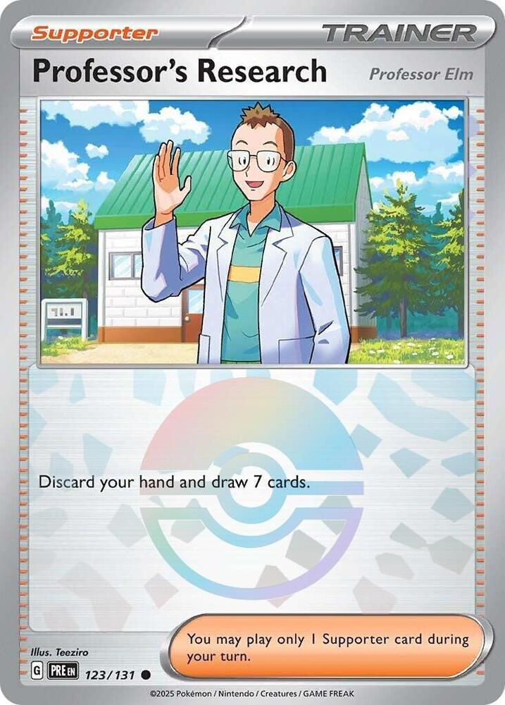 Professor's Research: Professor Elm [Poke Ball] #123 Pokemon Prismatic Evolution