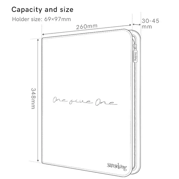 Thumbnail: Sanseking Premium 360 Pockets 151 PU Leather Zipper Card Binder for TCG
