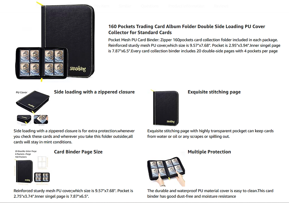 Thumbnail: Omnific Sanseking Premium 360 Pockets PU Leather Zipper Card Binder for TCG