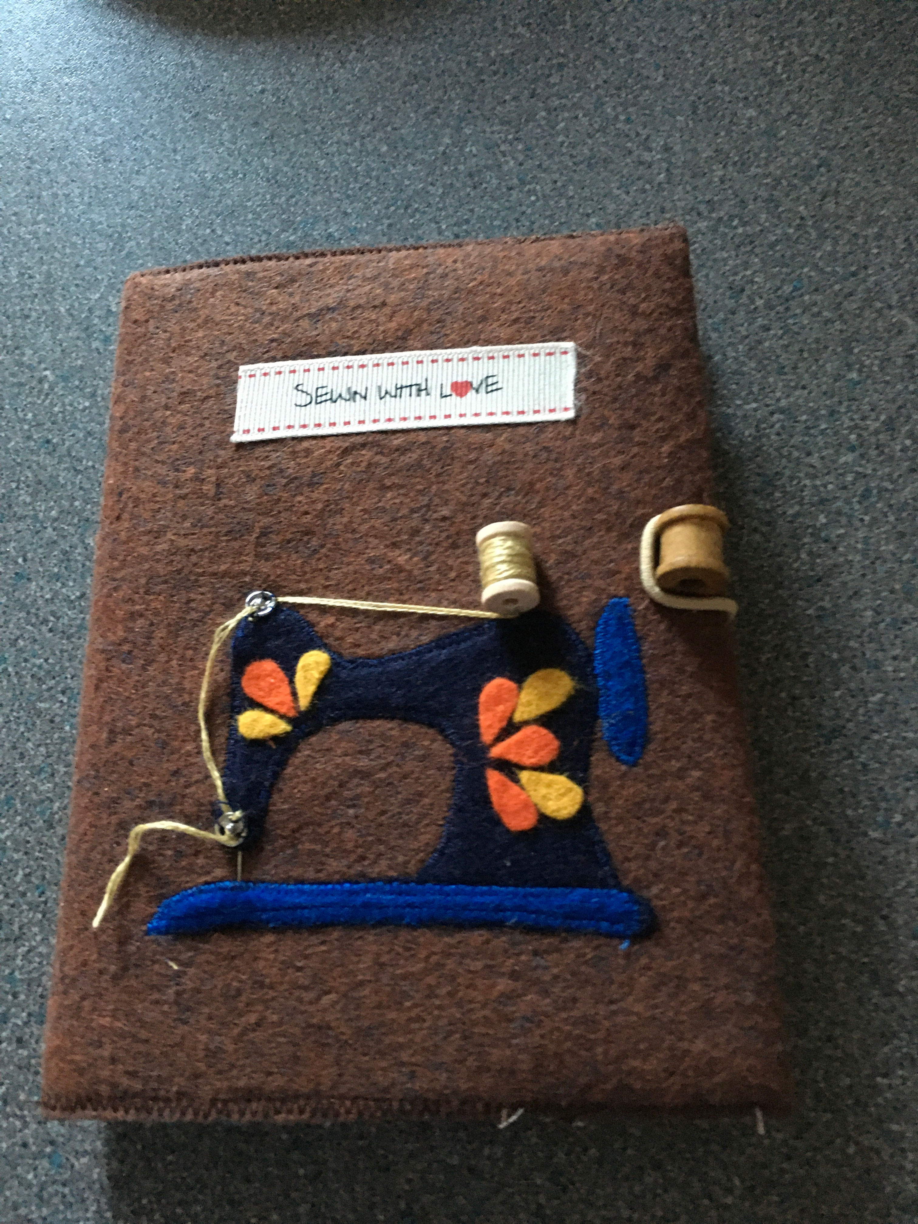 Sewing machine notebook cover