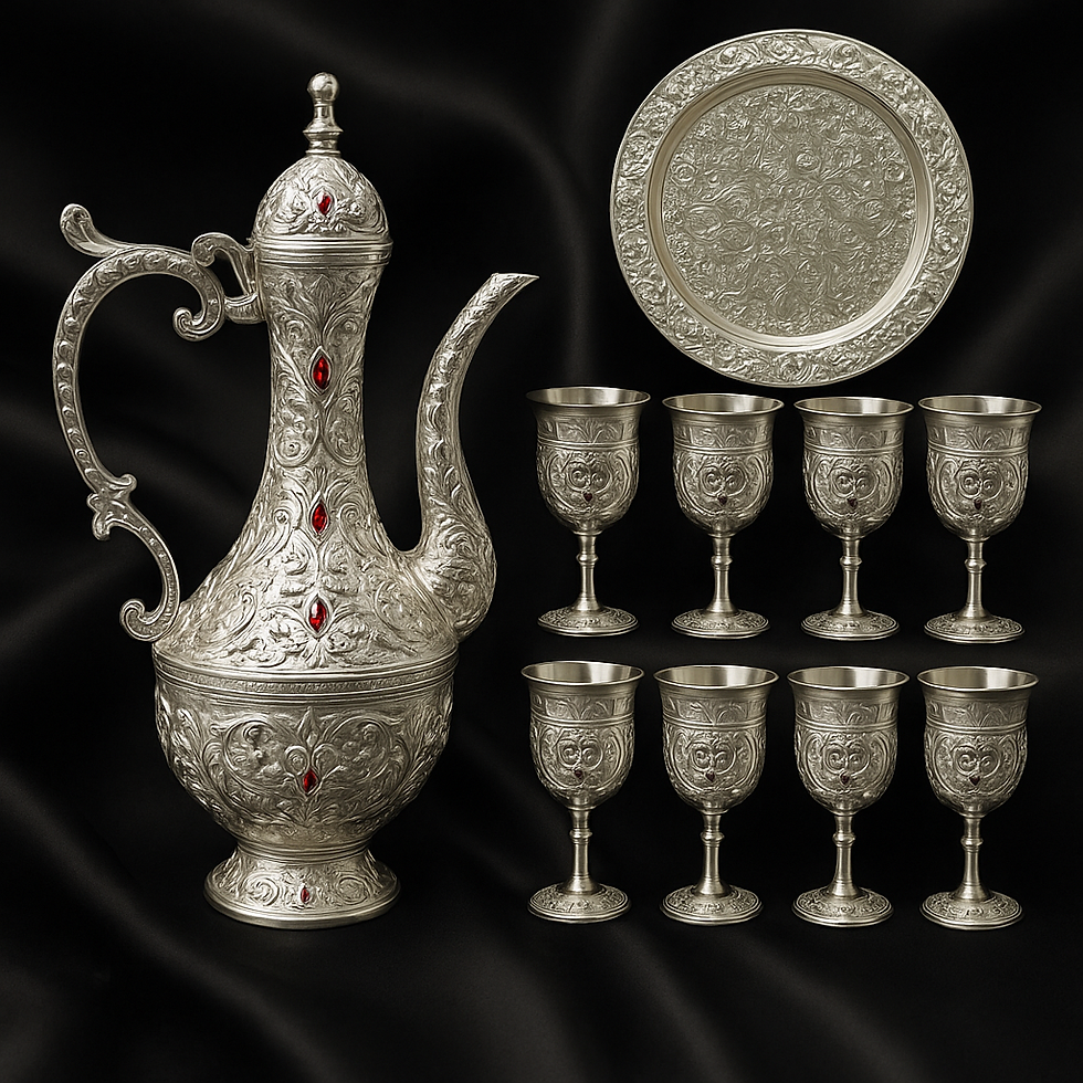 Silver Pot Set With Tray