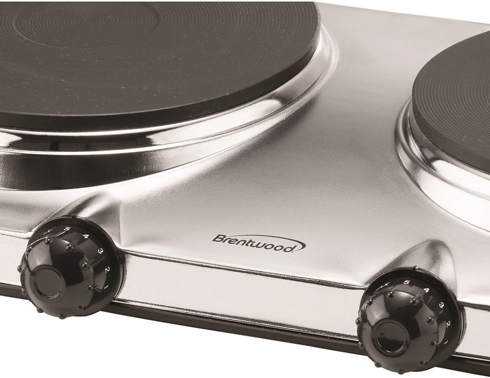 Thumbnail: Brentwood 1440w Electric Double Hot Plate Silver #15247