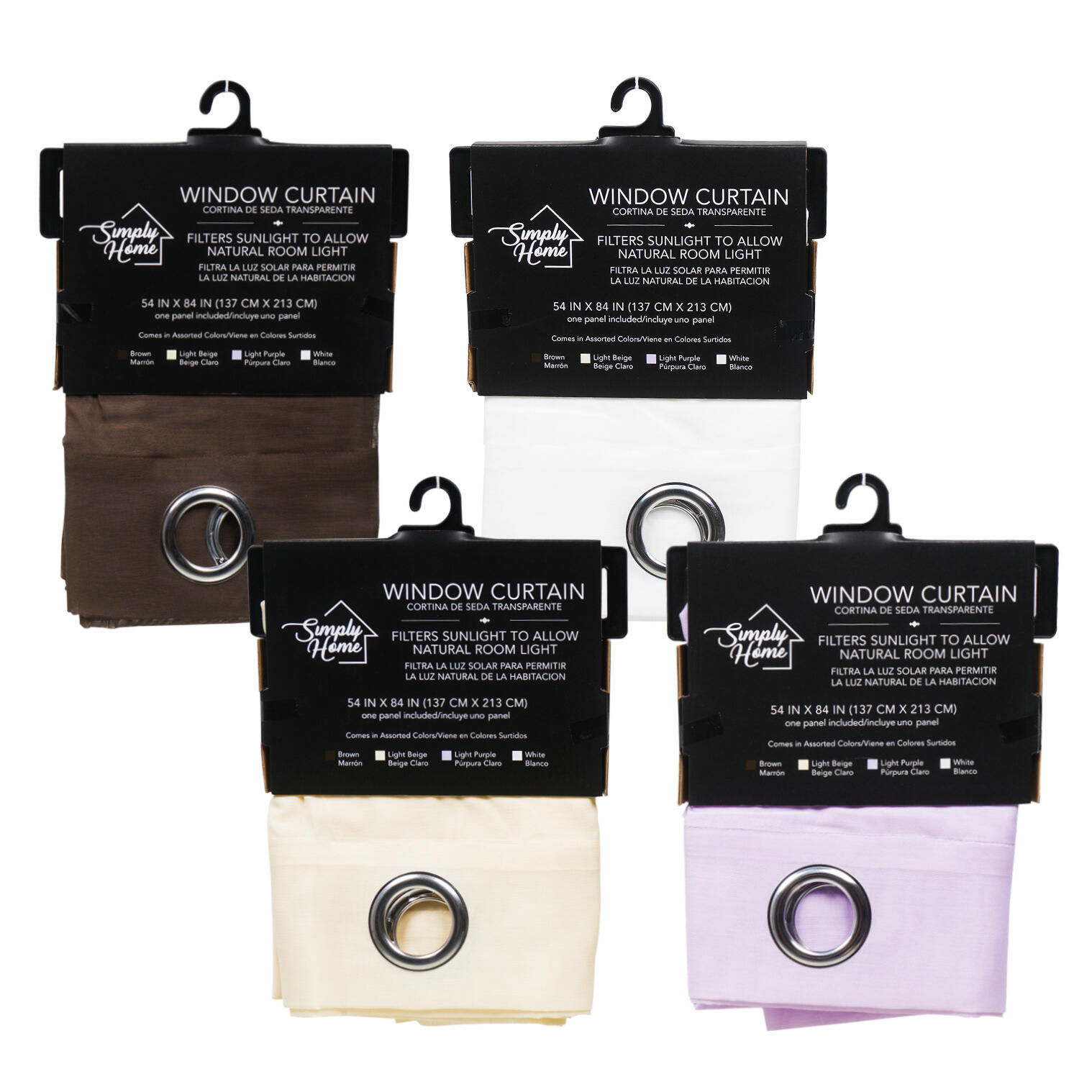 Window Curtain w/ 8 Rings 54" #32421