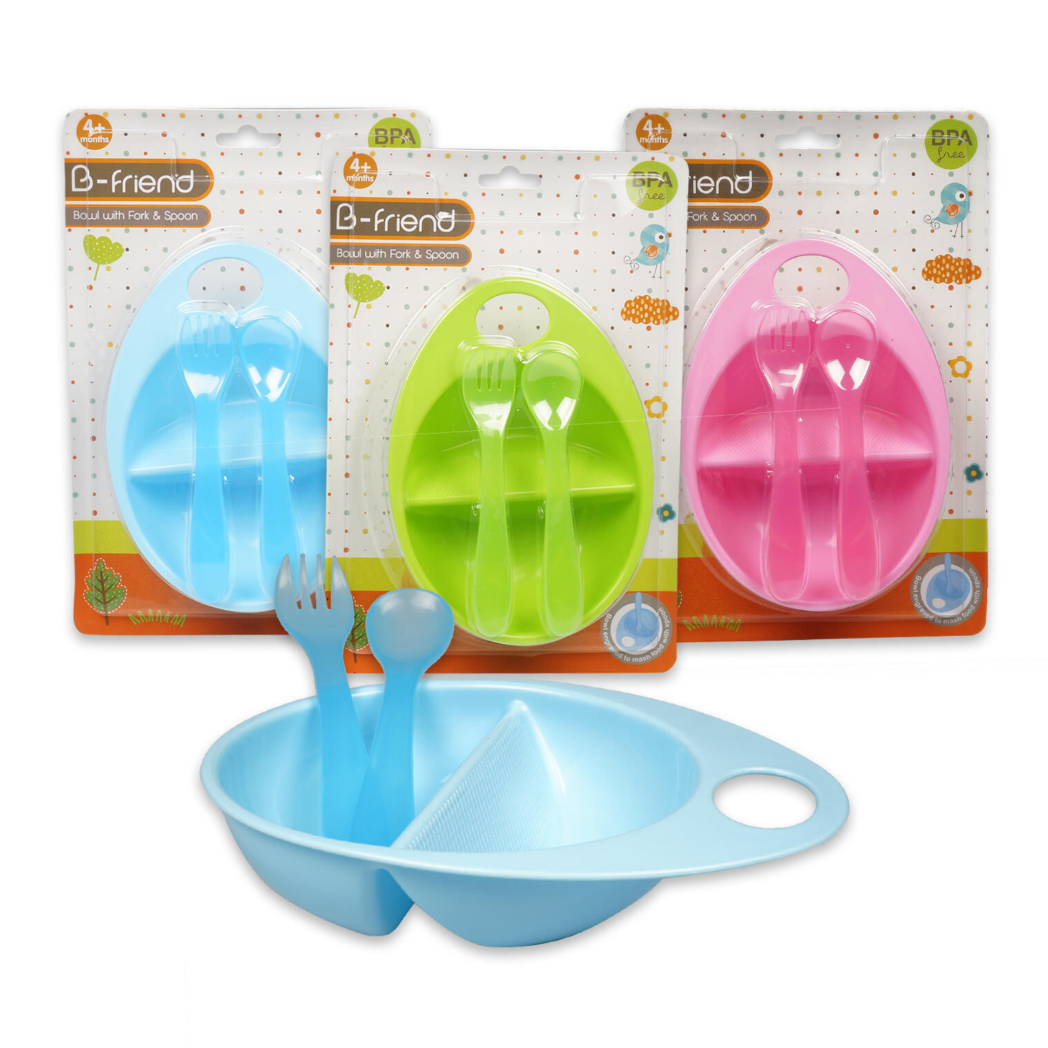 B-friend Bowl w/ Fork & Spoon #28822