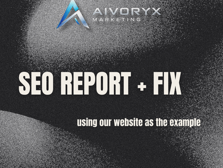 SEO Report +Fix using our website as the example