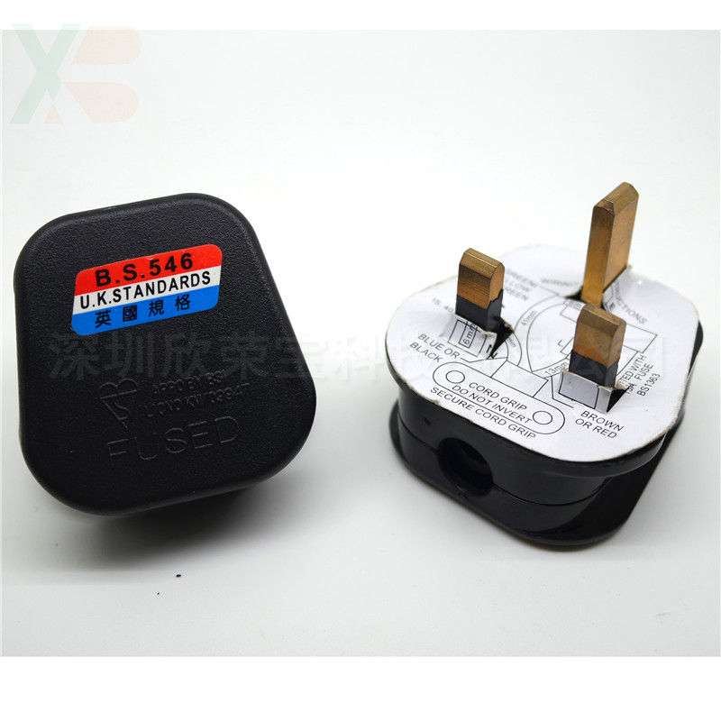 High Quality Black/White 3 Pin UK Mains Top Plug 13A Appliance Power Socket Fuse