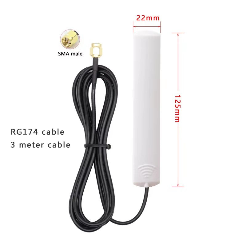 Thumbnail: GSM 3G 4G 5G Patch Antenna 600-6000MHz 8dBi SMA Male TS9 CRC9 Connector 3M Exten
