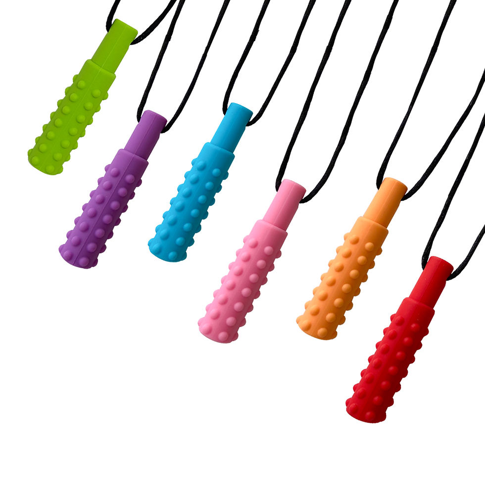 Thumbnail: 10pcs Baby Silicone Teether Kids Chew Necklace Sensory Chewy Pendant Oral Motor 