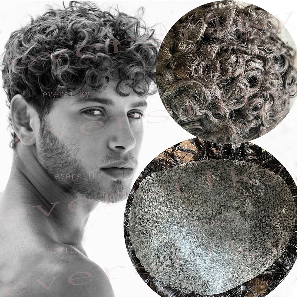 20mm Curly Durable Skin Full Pu Base Men Toupee Black Male Human Hair Capillary