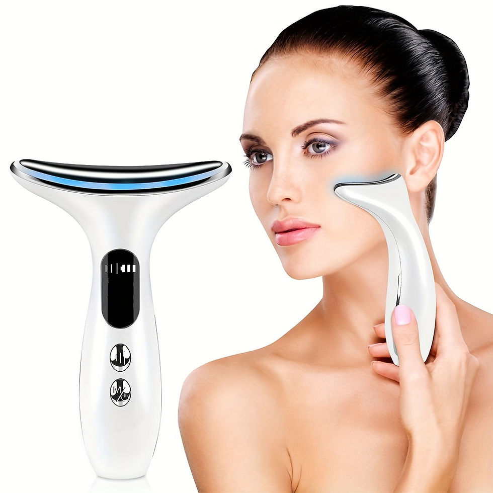 3-Color LED Facial and Neck Beauty Care Device, Multi-Mode Face and Neck Massage