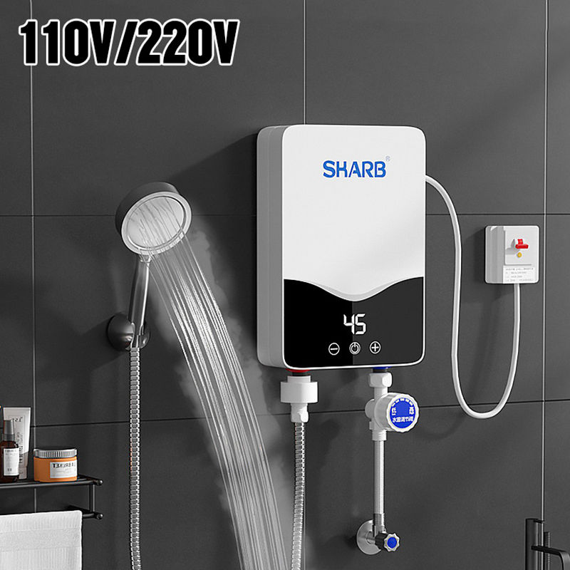 110V/220V Electric Hot Water Heater 5500W Instant Tankless Water Heater Bathroom