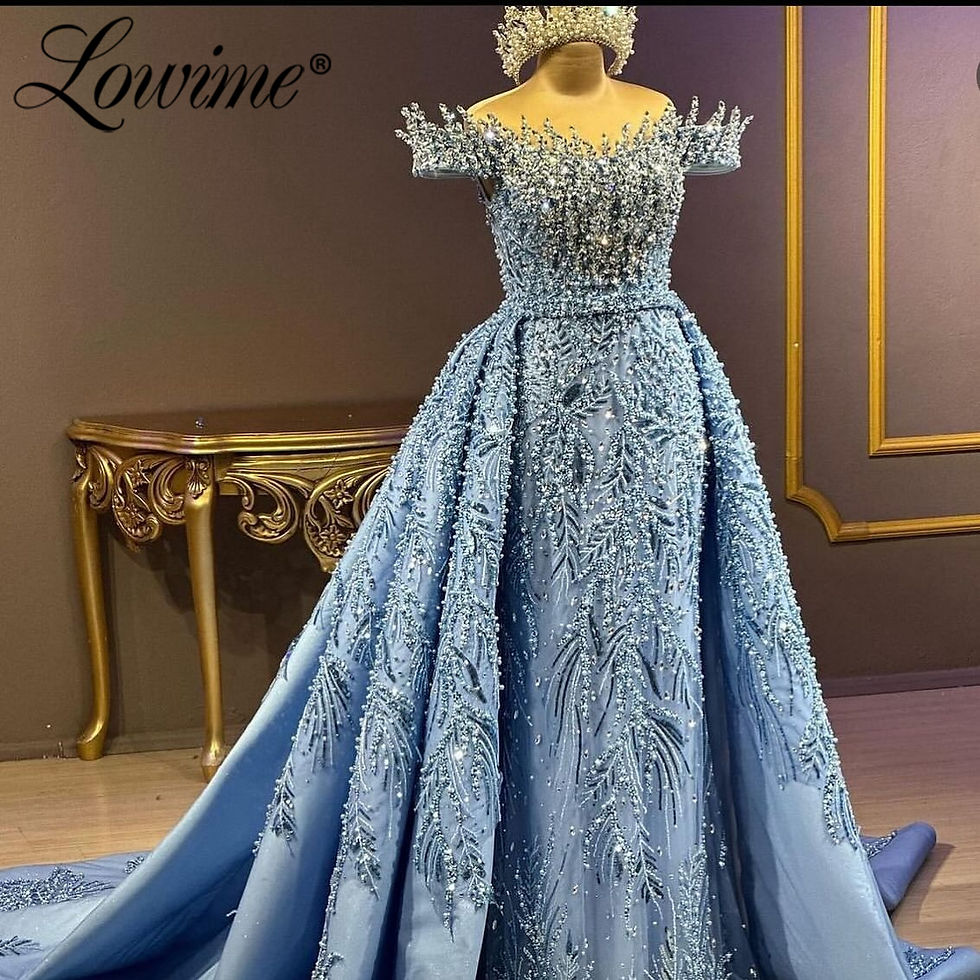 Blue Red Prom Dresses 2025 Arabic Evening Dress Customized Crystals Beaded Long