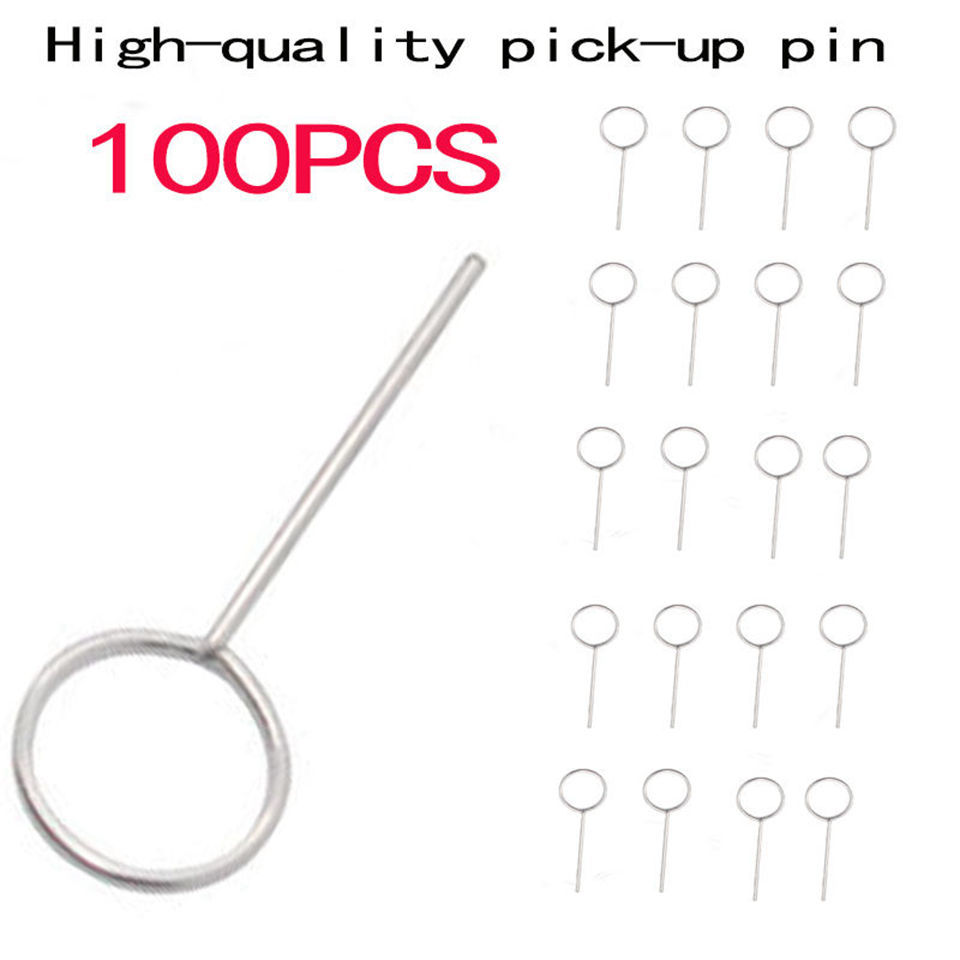 Thumbnail: 100pcs Eject Sim Card Ejector Tool Pick-up Pin Universal Mobile Phone Remover Tr