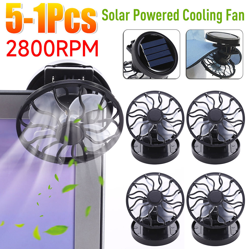 5-1Pcs Portable Clip Fan Clip-on Solar Energy Ventilator Summer Hat Cap Clip Coo