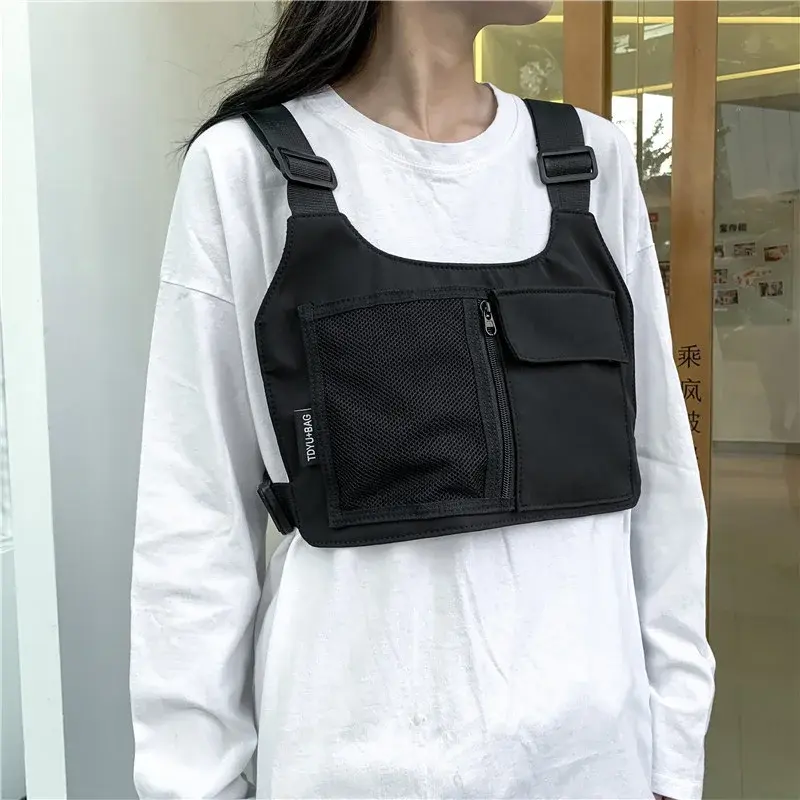 Hip-hop Streetwear Unisex Chest Rig Bag High Quality Nylon Chest Bags Multi-func