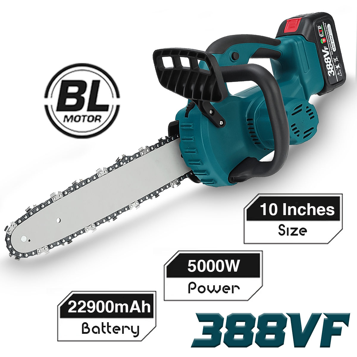 10inch Cordless Electric Chain Saw Rechargeable Handheld Garden Tree Logging Saw