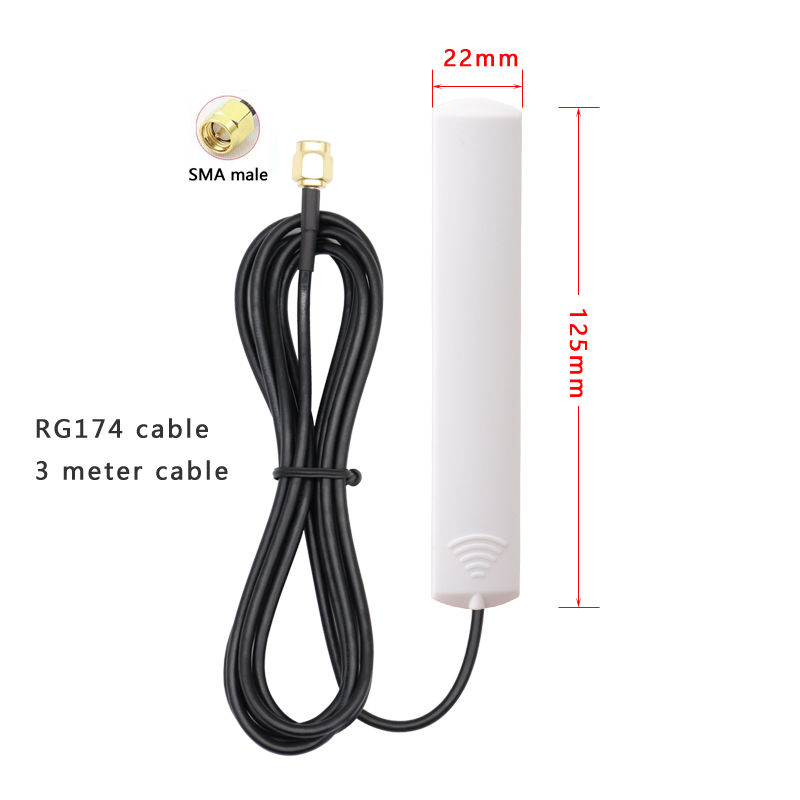 Thumbnail: GSM 3G 4G 5G Patch Antenna 600-6000MHz 8dBi SMA Male TS9 CRC9 Connector 3M Exten