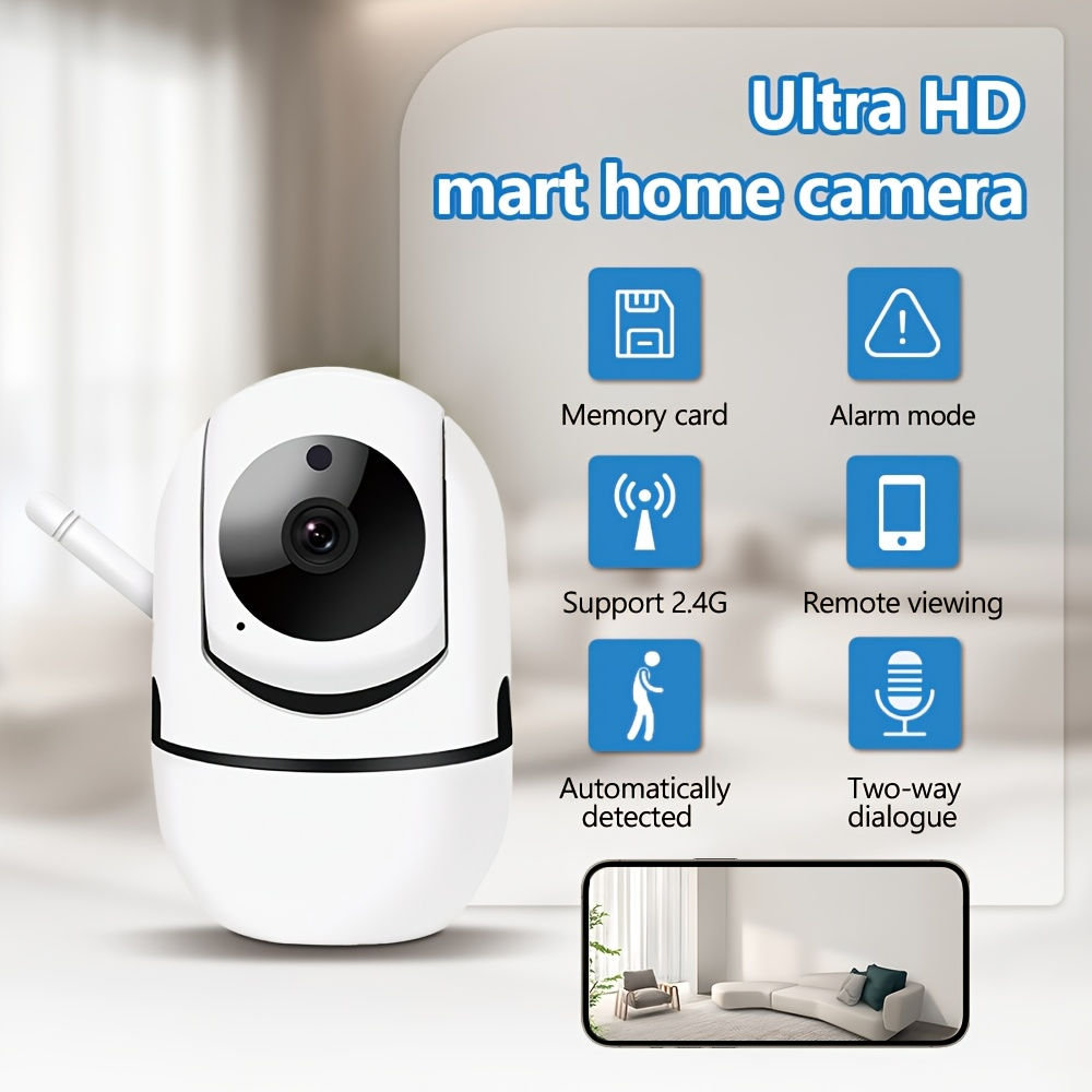 1pc UltraGuard 1080P HD Security Camera, PTZ Surveillance Cam with 360° Horizon