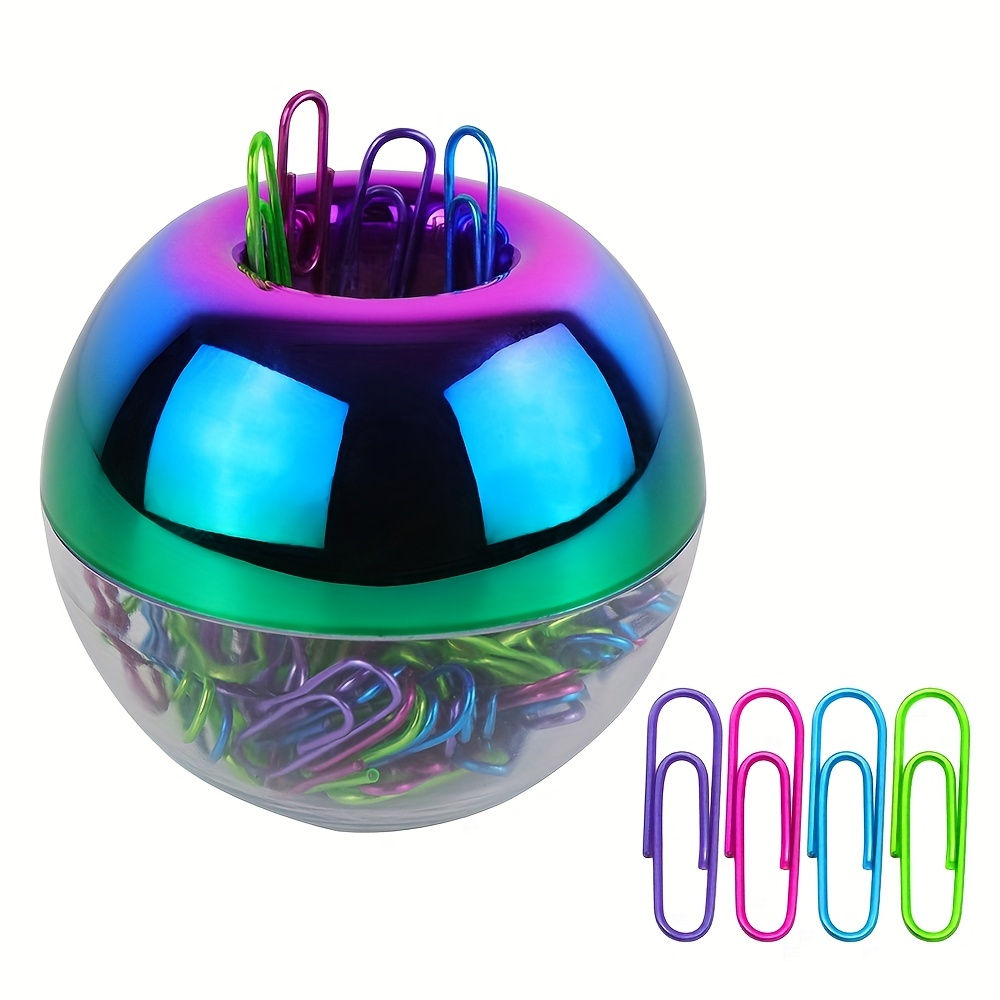 100pcs 28mm Colorful Rainbow Paper Clips - Adorable Apple-Shaped Desk Organizer