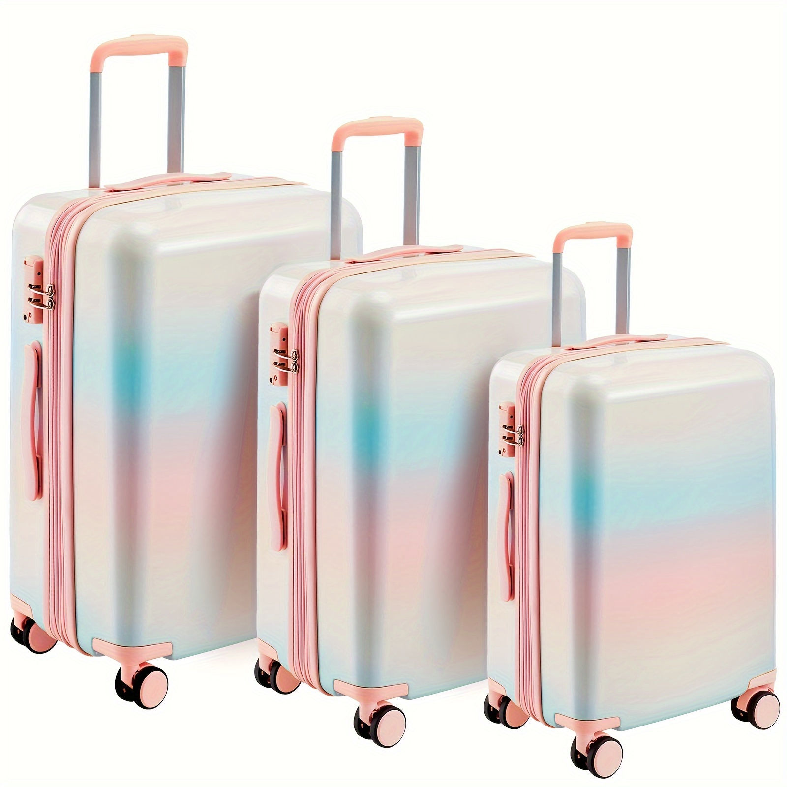 20/24/28 Iridescent Hardside Spinner Luggage Set - Durable ABS+PC Shell, Telesco