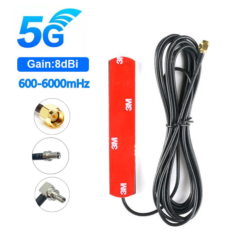 GSM 3G 4G 5G Patch Antenna 600-6000MHz 8dBi SMA Male TS9 CRC9 Connector 3M Exten