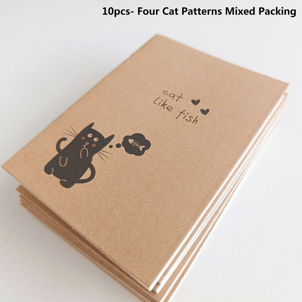Thumbnail: 10pcs Small Cute Kraft Pocket Notebook, 64K 16-Sheet Blank Mini Journal Memo Not