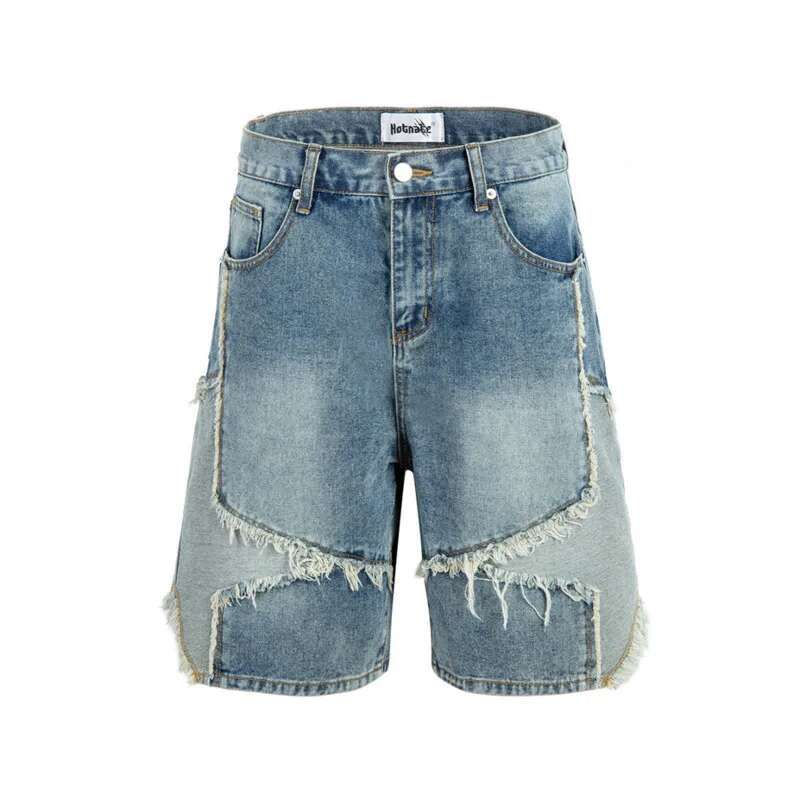 HKSH Summer New Man Tide Shorts Trendy Niche Patchwork Design Star Side Fur Edge