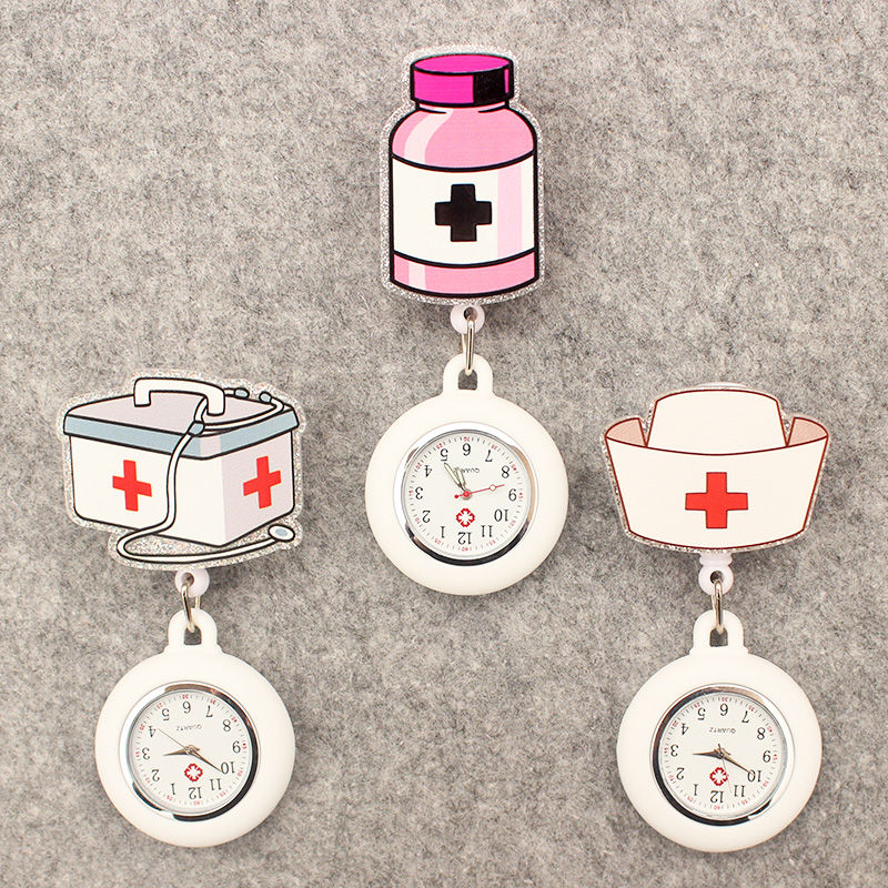 For Doctor Nurse Cartoon Medical Style Pocket Watch Retractable And With Clip Fo