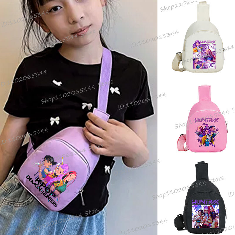 Anime Cartoon Children's Chest Bag New Korean Movie Crossbody Bag Boys Girls Fas