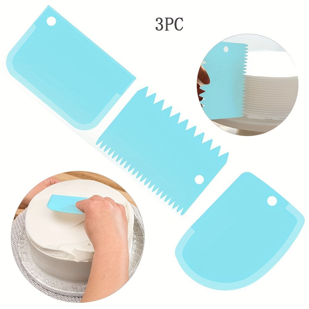3pcs Cake Scraper Smoother Set - Cake Icing Smoother Tool For Cake Decoration, F