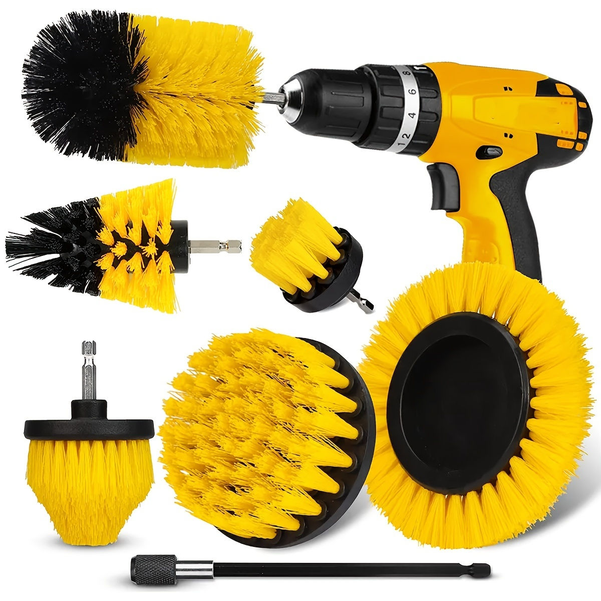 7pcs Drill Brush Attachment Set, Power Scrubber Wash Cleaning Brushes Tool Kit,