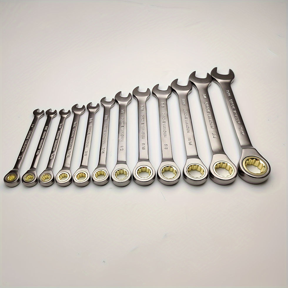 Thumbnail: 8pcs/set 72-Teeth Cr-V Ratcheting Wrench Set, SAE Ratcheting Combination Wrench 