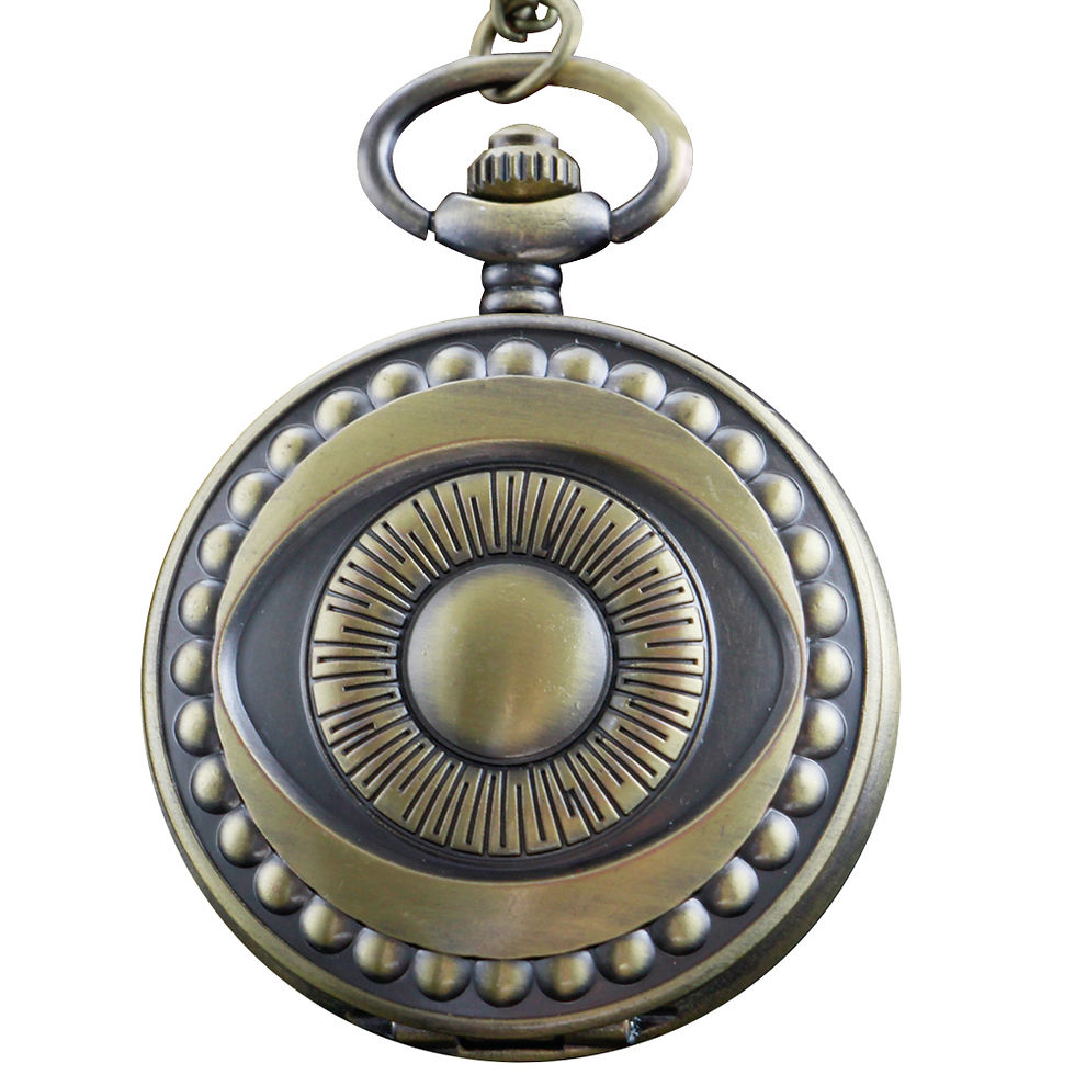 Thumbnail: Bronze Retro Quartz Pocket Watch Mysterious Adventure Eye Logo Badge Clock Class
