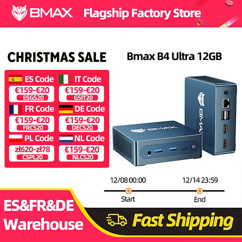BMAX B4 Ultra Mini PC Windows 11 PC Intel N150 12GB 512GB SSD 2