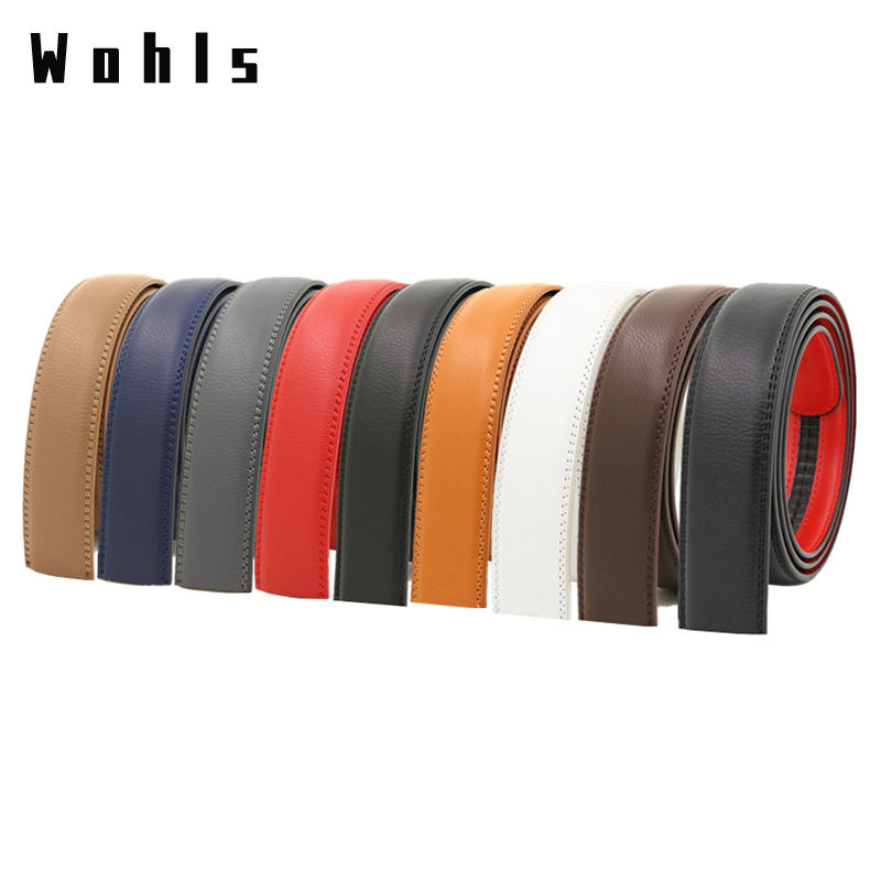 3.5cm Wide Belt Smooth Buckle Automatic Buckle Two-layer Cowhide Without Buckle
