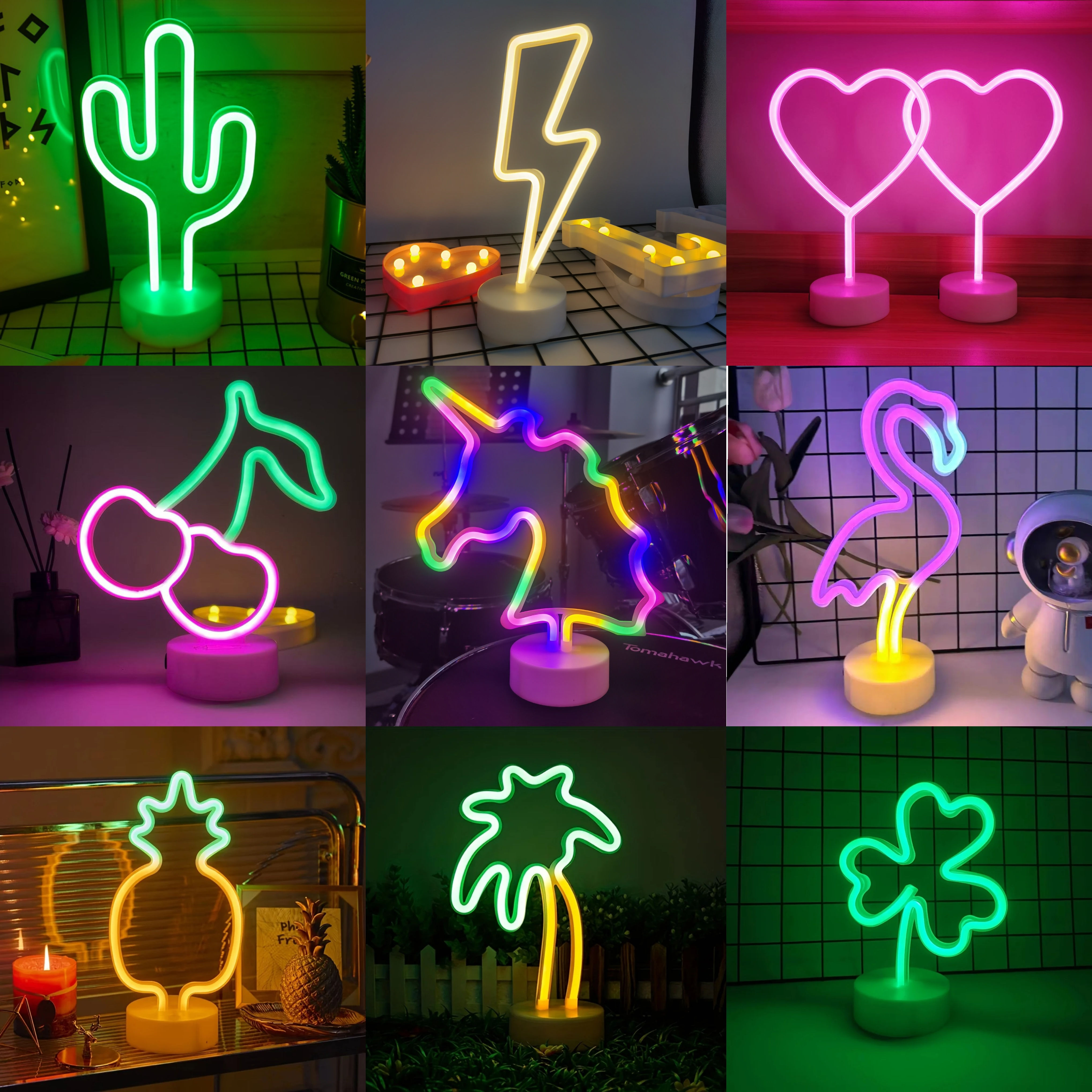 1 Piece, Countertop Decorative Lighting Neon Sign, USB or 3*Aa Battery Powered,