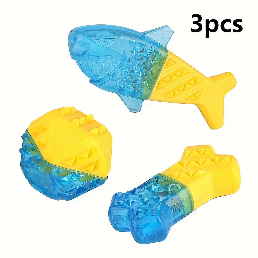 3pcs Summer Water-inflatable Frozen Bone Fish And Ball Shaped Toys, For Pets Dog