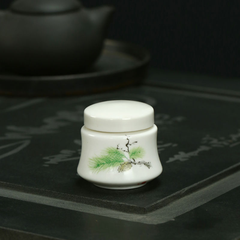 Thumbnail: Mini Ceramic Tea Pot White Ceramic Pot Portable Travel Wake-up Tea Pot Storage C
